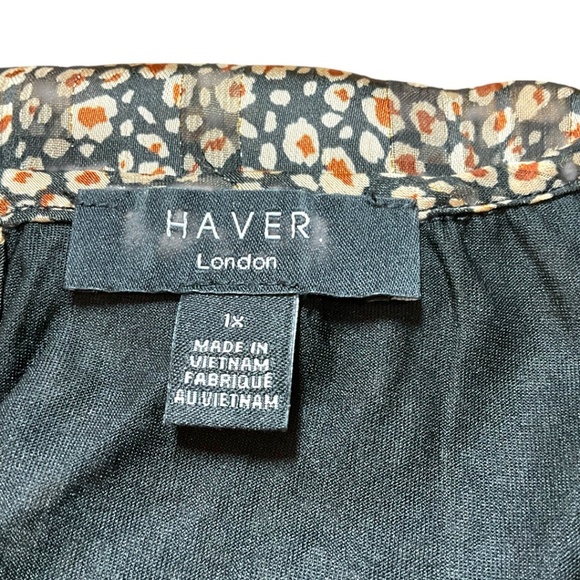 HAVER LONDON Easy Care Poly Bubble Hem Top Bubble Sleeves Fully Lined US Sz 1X - Picture 5 of 11